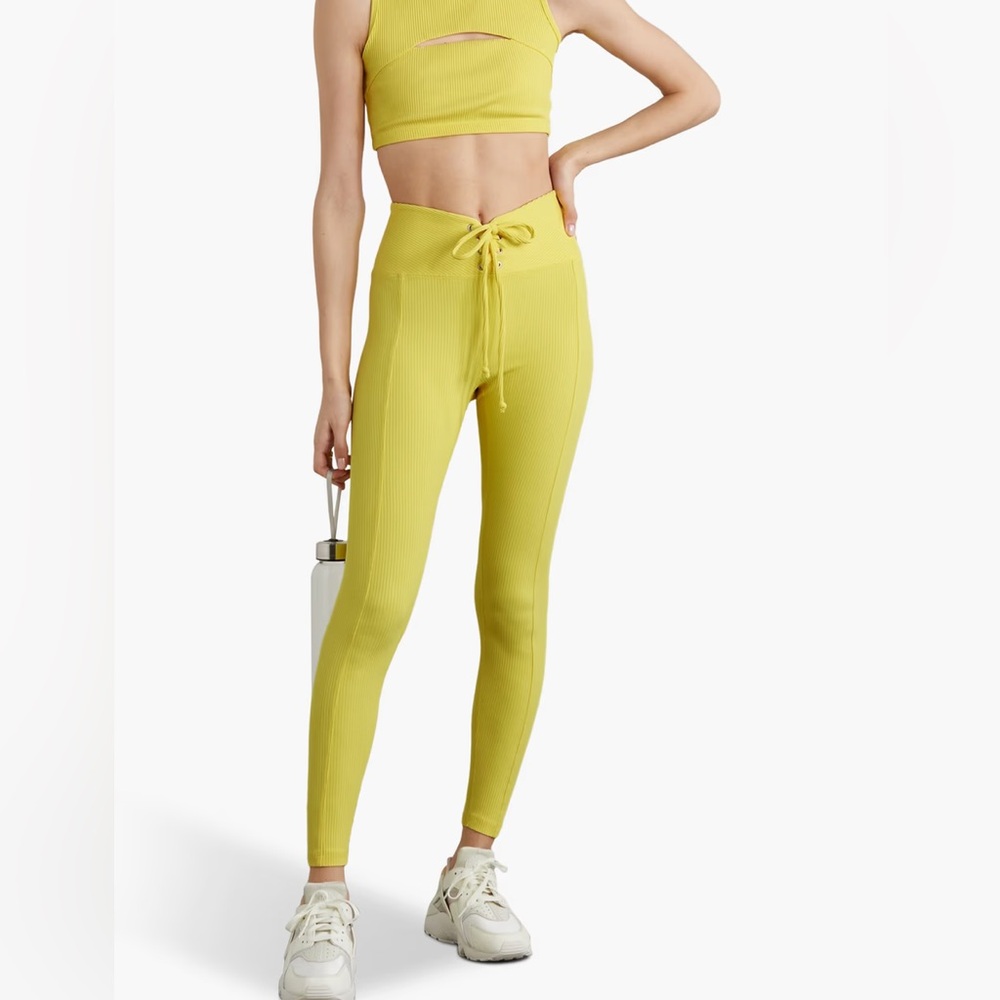 Year of Ours Ribbed Football Legging in Yellow